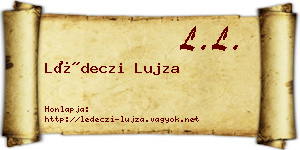 Lédeczi Lujza névjegykártya